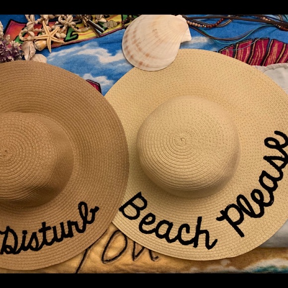 FOXY FARM DESIGNS Other - NWT WIDE BRIMMED EMBROIDERED SAYINGS BEACH HATS
